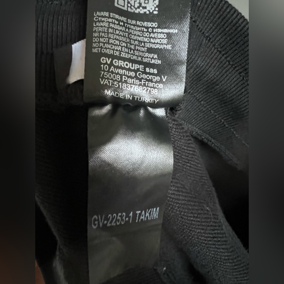 Avenue George V Paris Black Cotton Drawstring Shorts Rhinestones - Picture 13 of 14